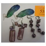 THREE PAIRS OF EARRINGS