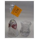 ANTIQUE GLASS TOOTHPICK, AND FLASH GLASS BELL