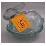 4.5" WIDE GLASS BUNNY ON NEST