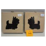 PAIR OF VINTAGE SCOTTIE DOG TILES