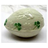 Belleek egg trinket box