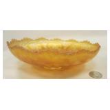 : FENTON CARNIVAL GLASS DRAGON AND LOTUS MARIGOLD COLOR BOWL