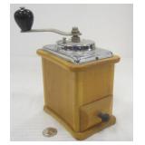 EUROPEAN MID-CENTURY WOOD AND STAINLESS SPICE/COFFEE GRINDER