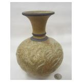 STUDIO POTTERY VASE WITH INDISTINGUISHABLE IMPRESSED SIGNATURE. 7.75" TALL