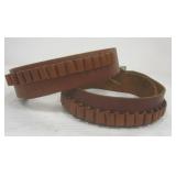 TWO LEATHER CARTRIDGE BELTS FOR BULLETS.