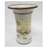 STEVE MAHER SIGNED STUDIO POTTERY VASE. 8" TALL