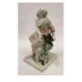  STAFFORDSHIRE POTTERY FIGURE OF ELIJAH AND THE RAVEN