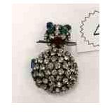 VINTAGE RHINESTONE CAT PIN MARKED STERLING