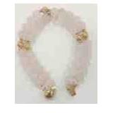 ROSE QUARTS BEAD BRACELET. CLASP MARKED 14K