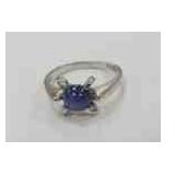 10K WHITE GOLD BLUE STAR SAPPHIRE RING