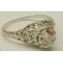 deco platinum ring with .95ct stone