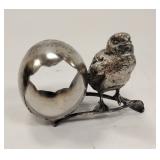 ANTIQUE SILVER PLATE NAPKIN RING - BIRD ON WISHBONE