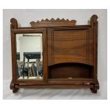 antique shaving mirror with towel bar