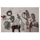 Kirk steiff and other pewter ornaments