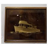 ROBERT ALLEN BRASS ETCHING OF THE BOAT CAROWIL