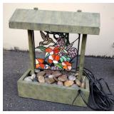 leaded glass lighted fountain