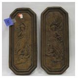 pair cement wall plaques