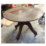 SWIVEL TABLE MAD FROM A CHAIR BASE