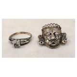 sterling ring and Mexico pin
