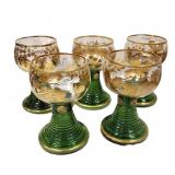 German glass beehive goblets