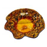 ART GLASS FREE FORM SIGNED SCULPTURE BOWL