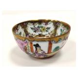 MINIATURE CHINESE HAND PAINTED EGGSHELL PORCELAIN SAKI CUP