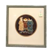 PRINT OF ALASKAN NATIVE WOMEN IN CIRCULAR MATTING