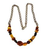 amber sterling necklace