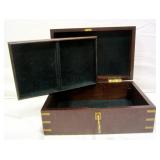 PIFFERS WOOD JEWELRY BOX WITH TRAY AND KEY