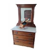 Victorian marble top chest