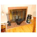 Fire tools, ash hod, milkcan