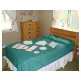 Bed, Dresser and Linens