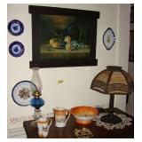 Flow Blue, Slag Lamp,etc