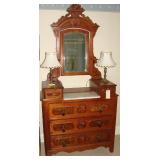 Chest w/marble, mirror