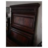19th cen Walnut crved queen