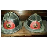 Lott Fire Department Leather Helmets