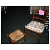 Antique chair and foot stool