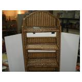 Wicker corner shelf