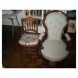Two antique side chairs