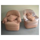 Swivel upholstered chairs pair