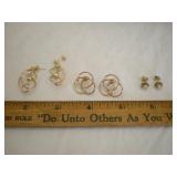 14-karat gold earrings three pair