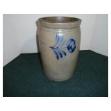 Blue ink Mark stoneware crock