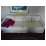 1970s off-white sofa and loveseat