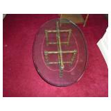 Chinese Chippendale glass-top table