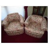 Overstuffed upholstered chairs