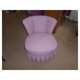 Pink upholstered slipper chair