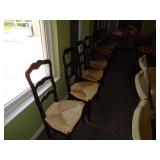 8 Rush bottom chairs