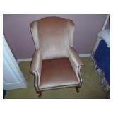 Pink crushed velvet wingback