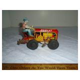 Tin wind up toy tractor Cortland