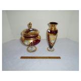 Czechoslovakian, bohemian Ruby glass